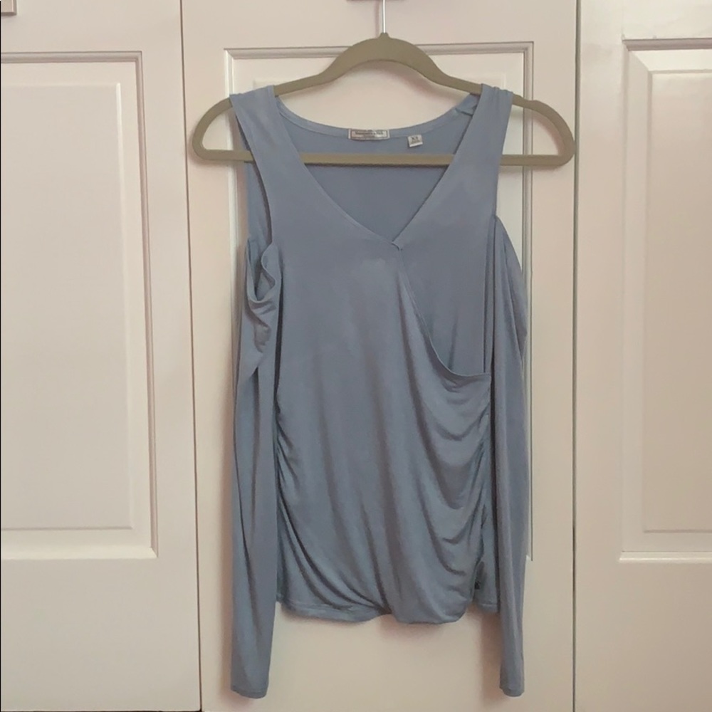 blue, off the shoulder top from Abercrombie
